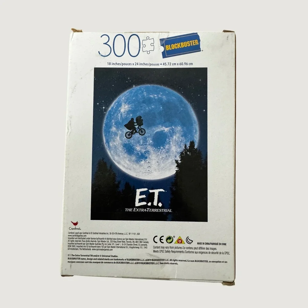 ET The Extra-Terrestrial Blockbuster 300 Piece Puzzle Cardinal VHS Style Box